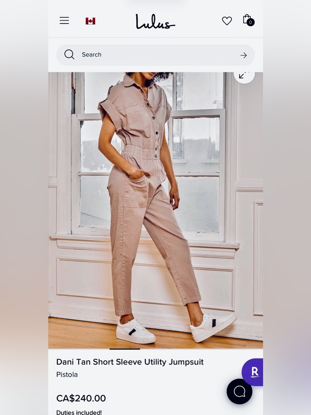 NWOT PISTOLA Jumpsuit S/XS DANI Blush Pink/Taupe Anthropologie [$240]